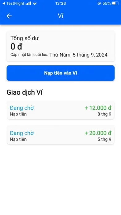 Tangkapan layar GoXanh Tài Xế