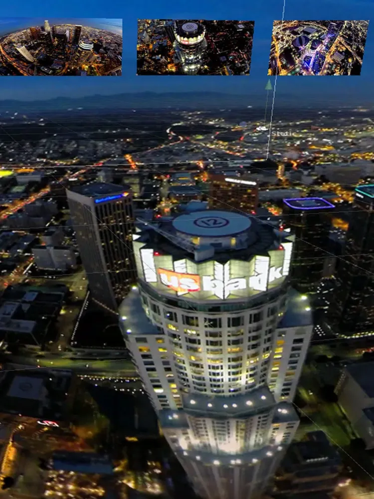 VR Virtual Reality Helicopter Flight Los Angeles by Night iPad  스크린샷