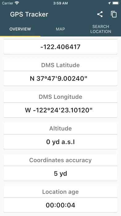 Zrzuty ekranu GPS Tracker - GPS Coordinates