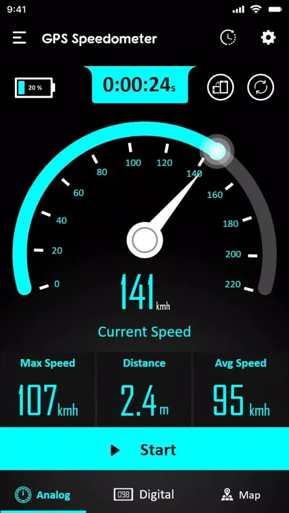 Screenshot di GPS Speedometer - Odometer App