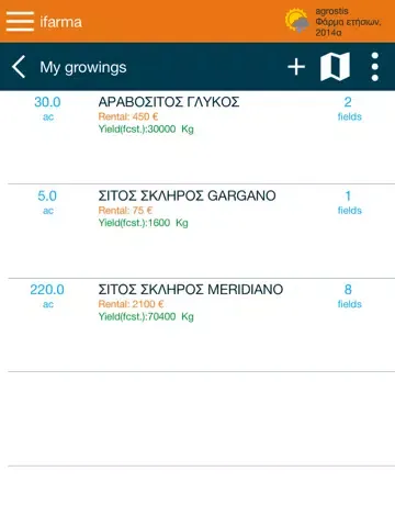 Tangkapan skrin ifarma Integrated Farm Management iPad 