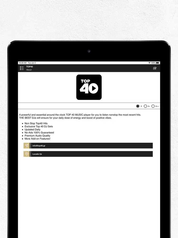 Tangkapan skrin TOP40 iPad 
