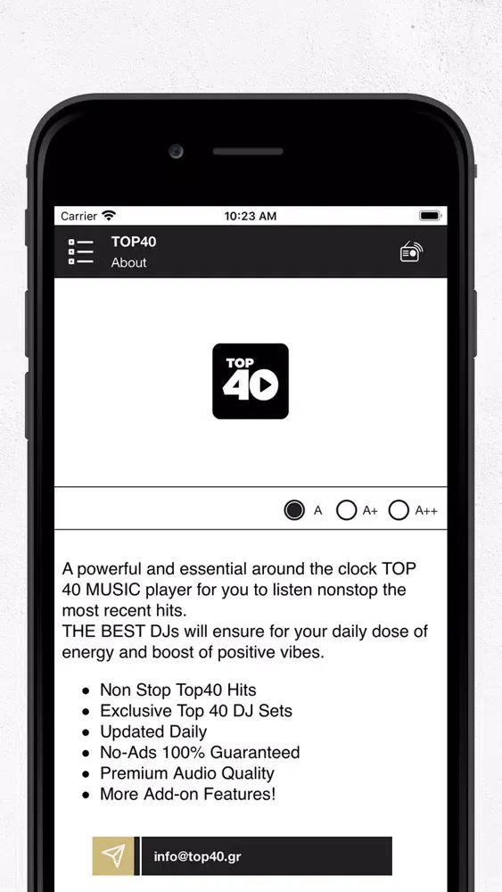 Tangkapan skrin TOP40
