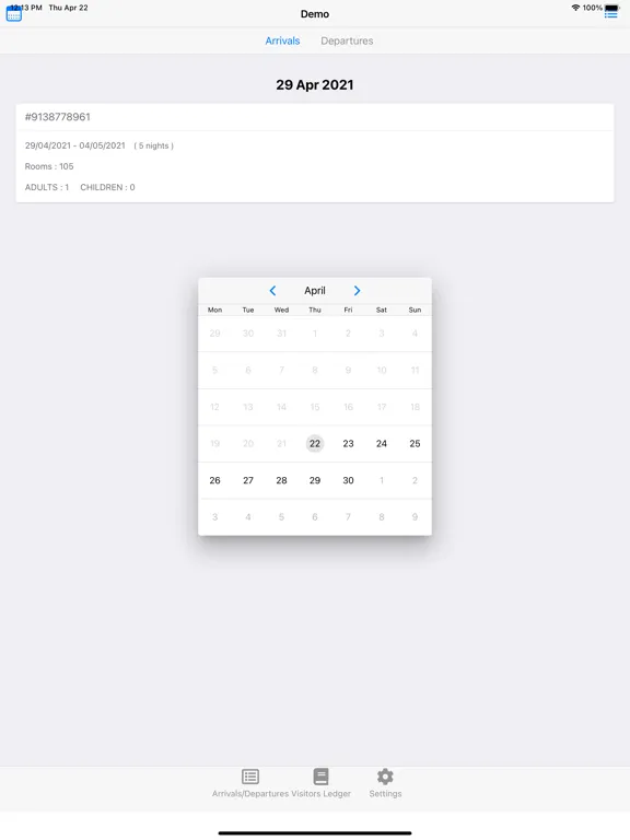 Скриншоты Dailylodge PMS Housekeeping iPad 