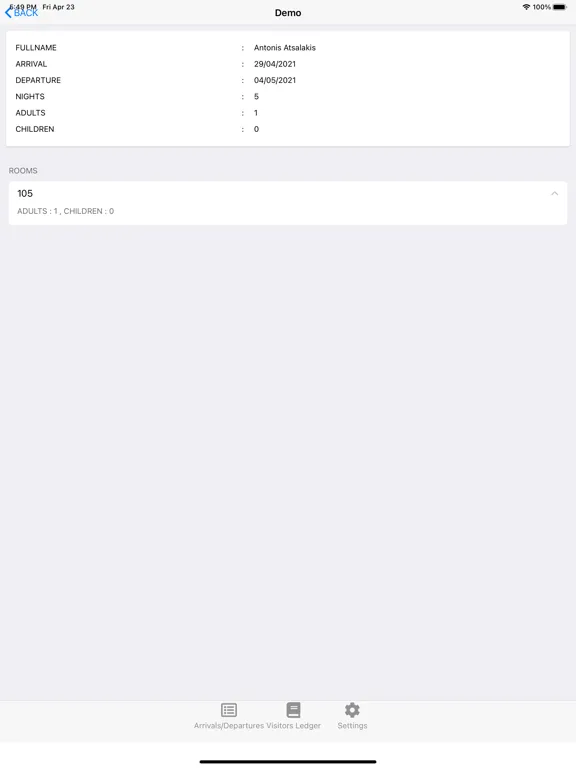 Скриншоты Dailylodge PMS Housekeeping iPad 