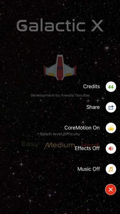 Ảnh chụp màn hình của Galactic X