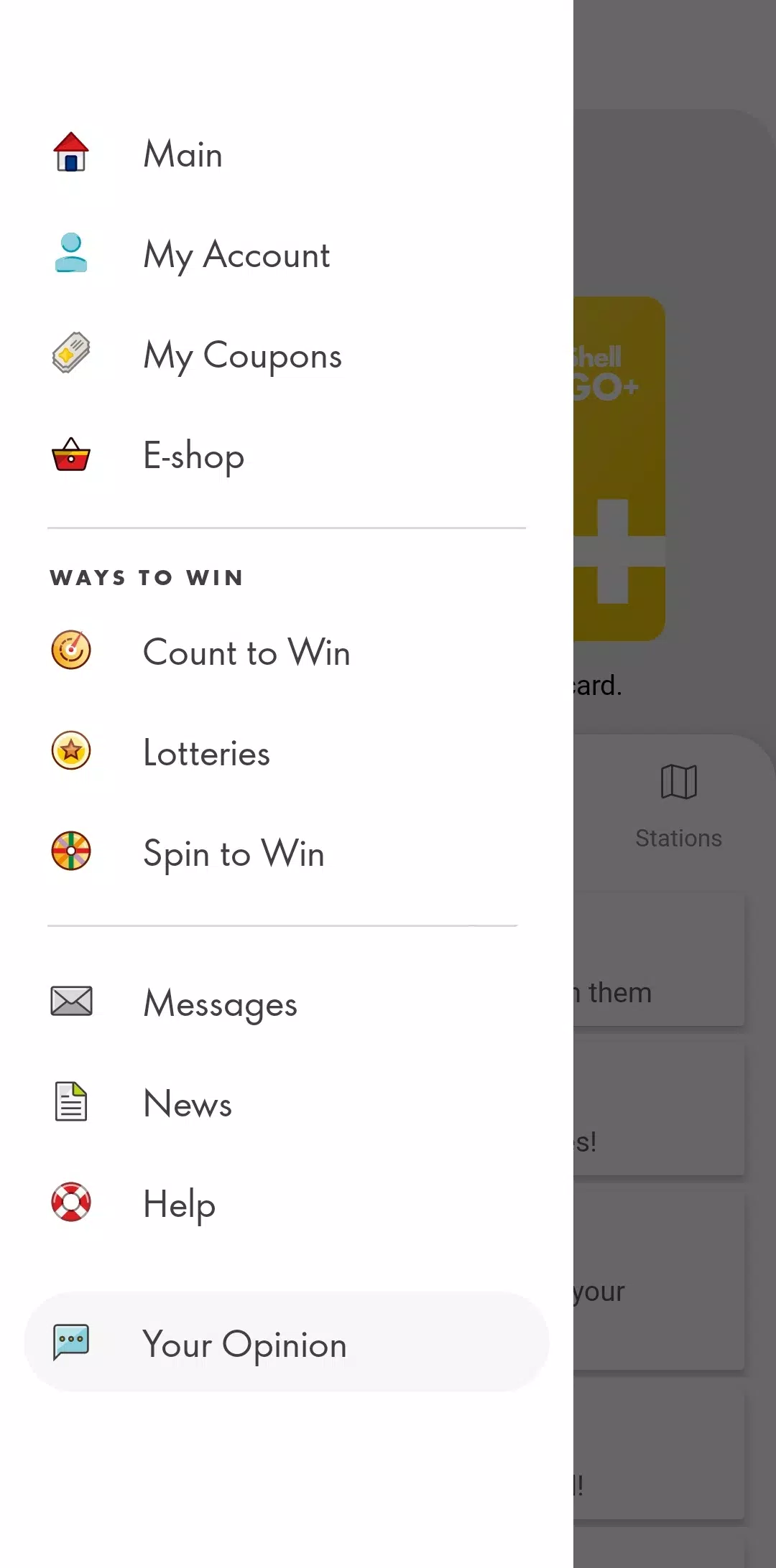 Ảnh chụp màn hình của Shell GO+ app