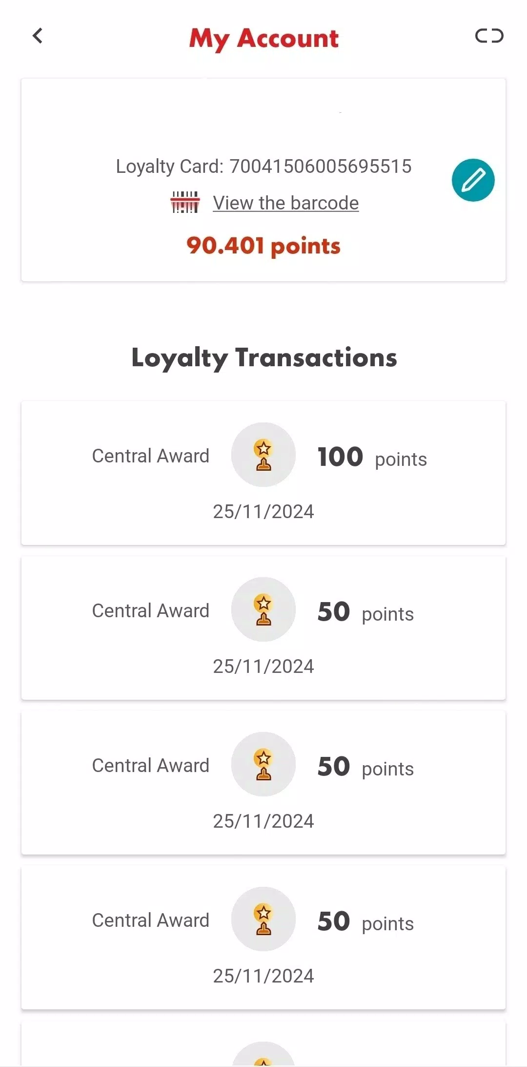 Ảnh chụp màn hình của Shell GO+ app