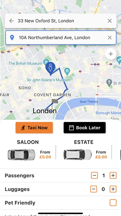 Screenshot di Taxi App Uk Passengers