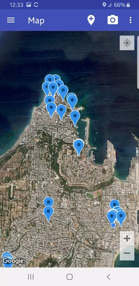Tangkapan layar GPS Coordinates
