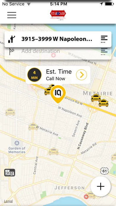 Ảnh chụp màn hình của Star Cab