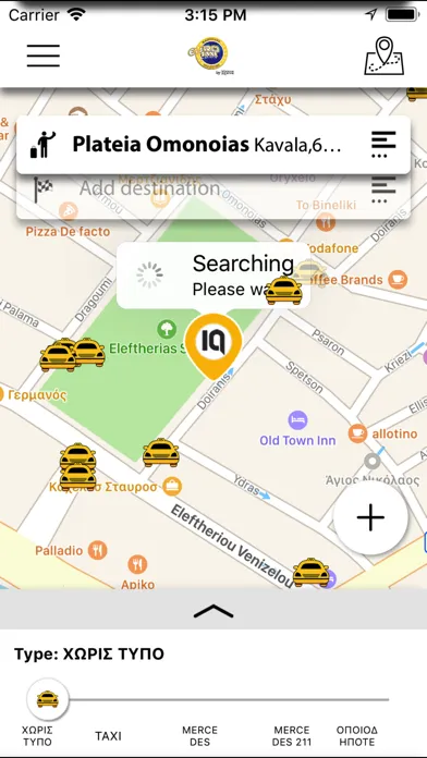 Tangkapan layar Kavala Taxi