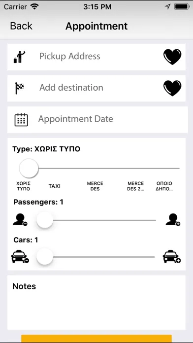 Tangkapan layar Kavala Taxi
