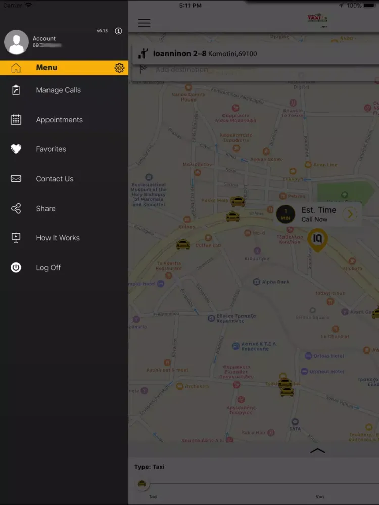 Radiotaxi Komotinis iPad  Screenshots