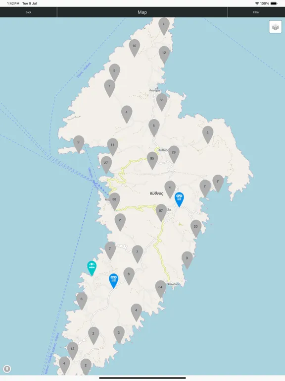 Tangkapan skrin EG | Explore Kythnos iPad 