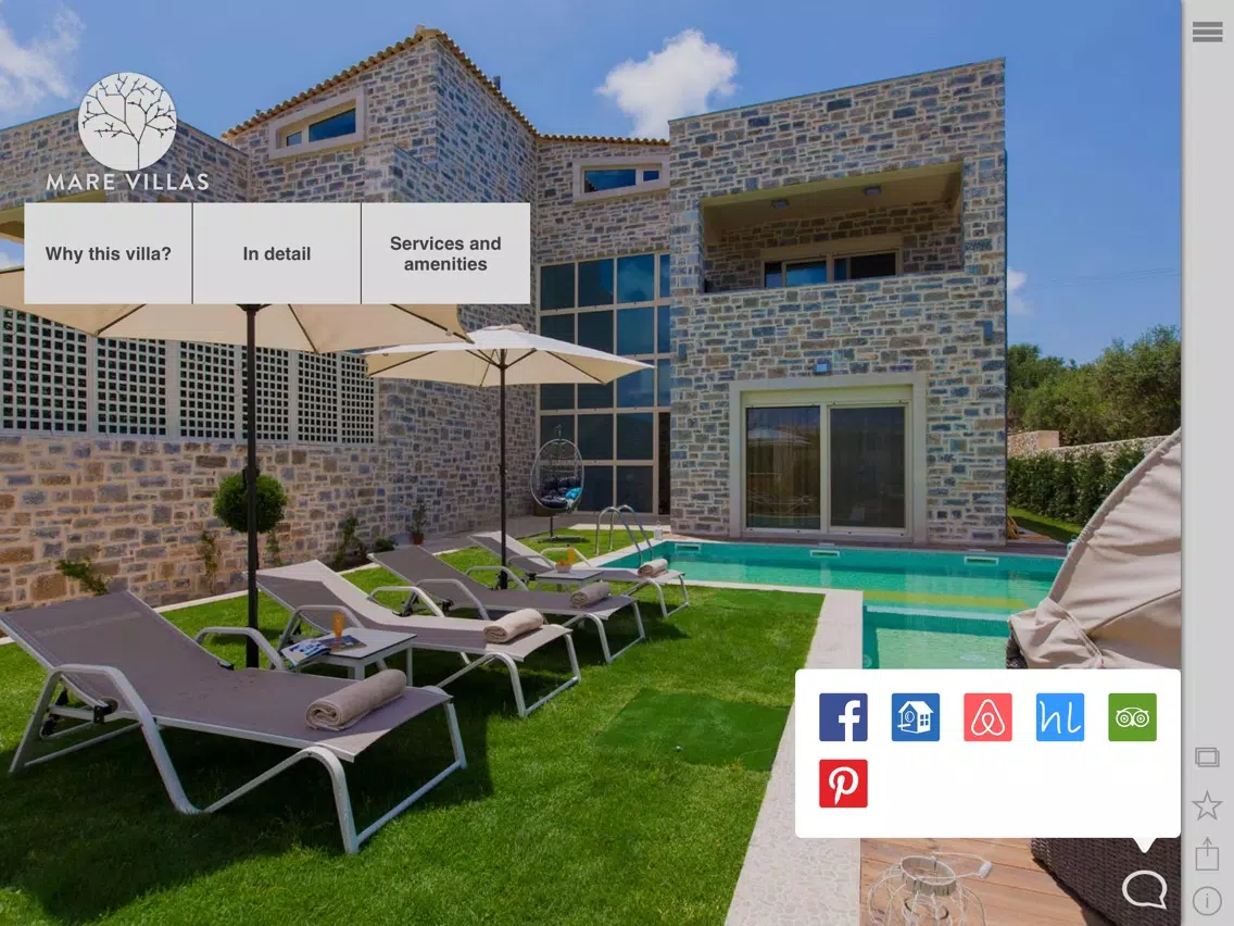 Tangkapan layar Mare Villas iPad 