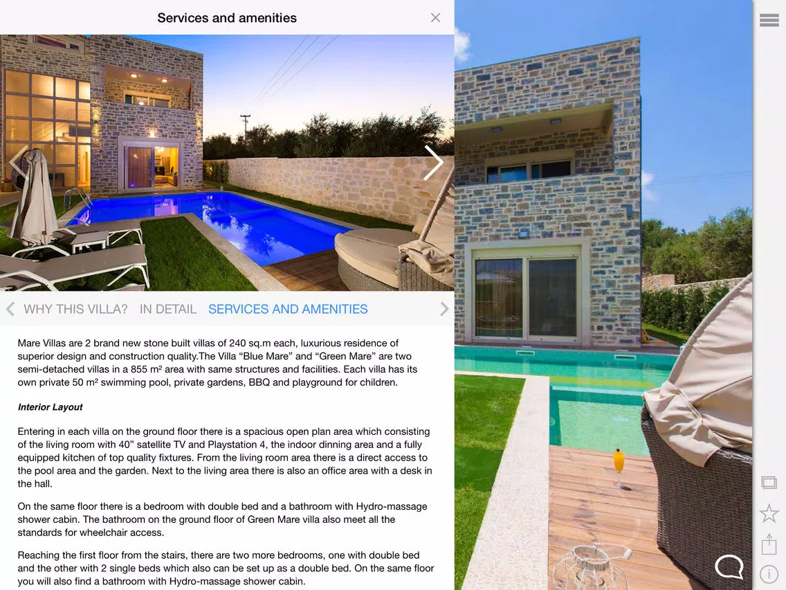 Tangkapan layar Mare Villas iPad 