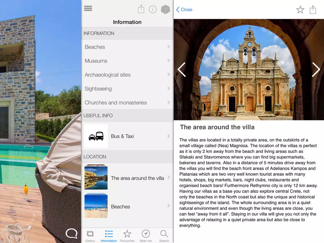 Tangkapan layar Mare Villas iPad 