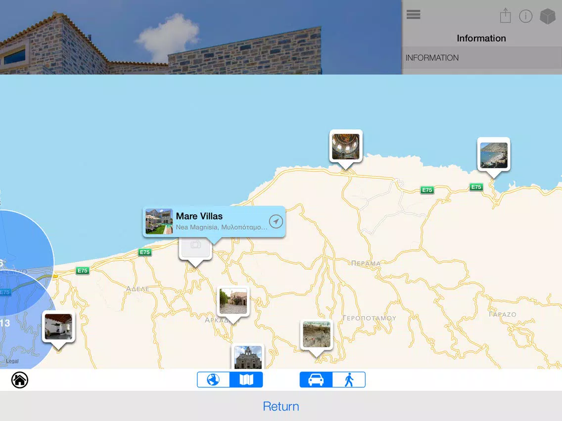 Tangkapan layar Mare Villas iPad 