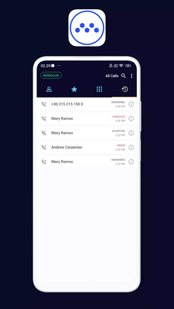 modulus VoIP SoftPhone سکرین شاٹس