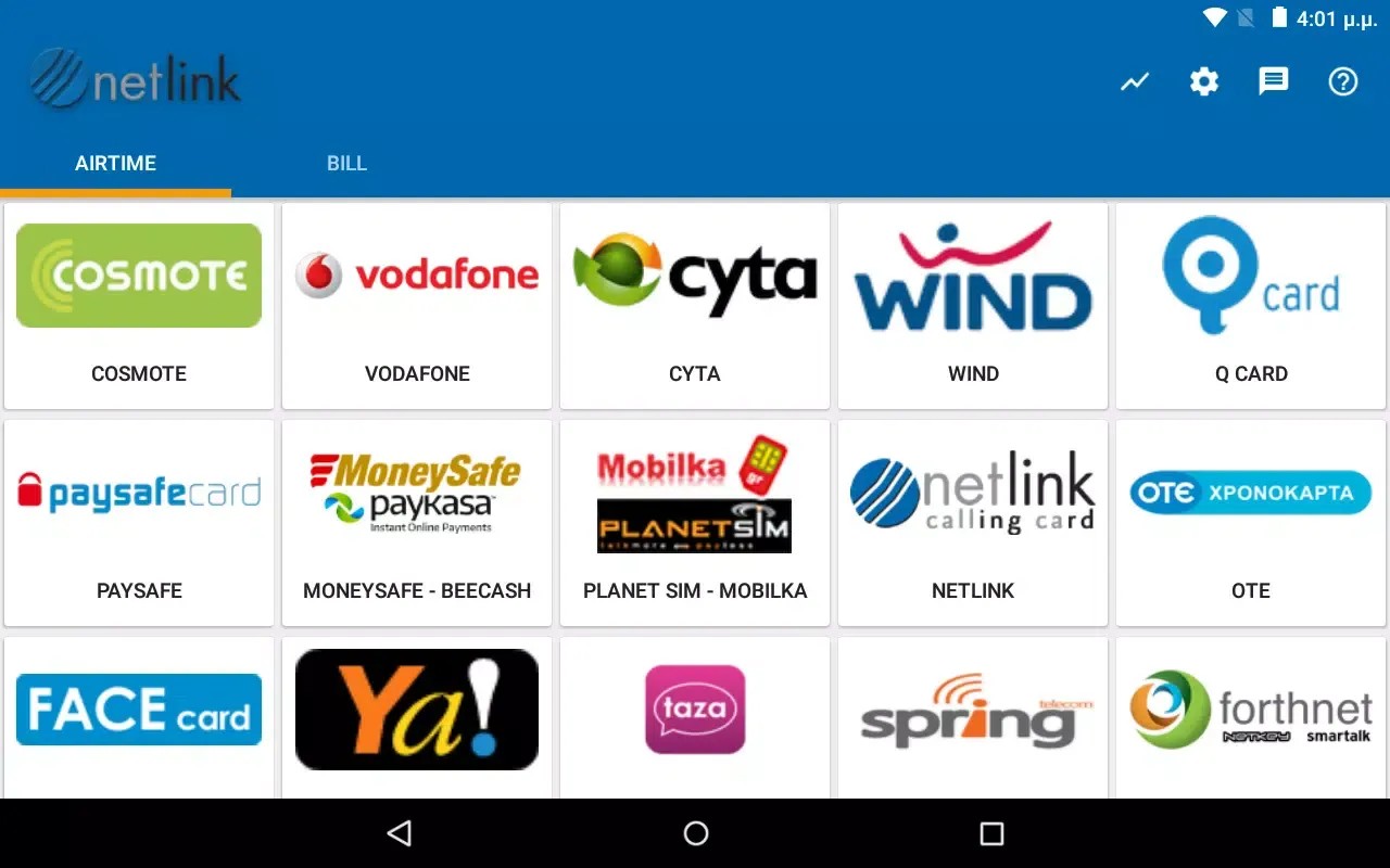Screenshot di Netlink Airtime