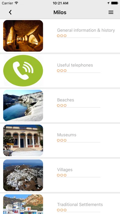 Milos Guide App Ekran Görüntüleri