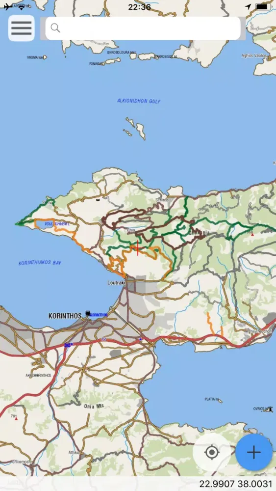 Tangkapan layar Geraneia topoguide