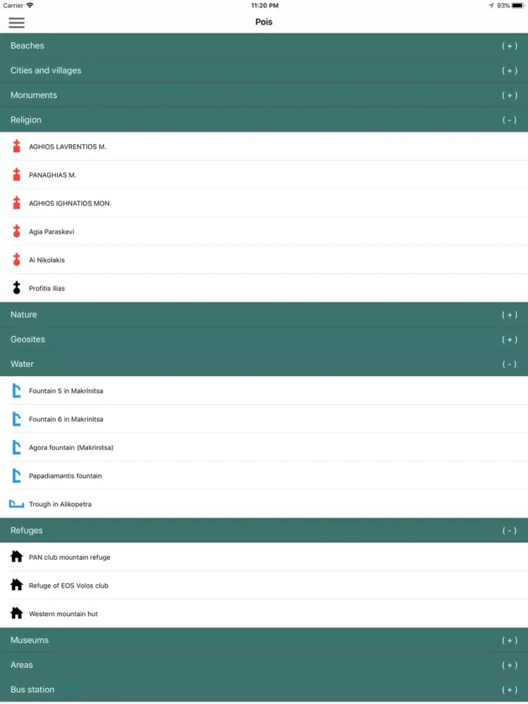 Central Pelion topoguide iPad  Ekran Görüntüleri
