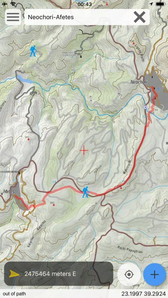 Tangkapan layar South Pelion topoguide