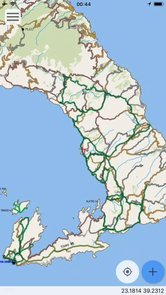 Tangkapan layar South Pelion topoguide