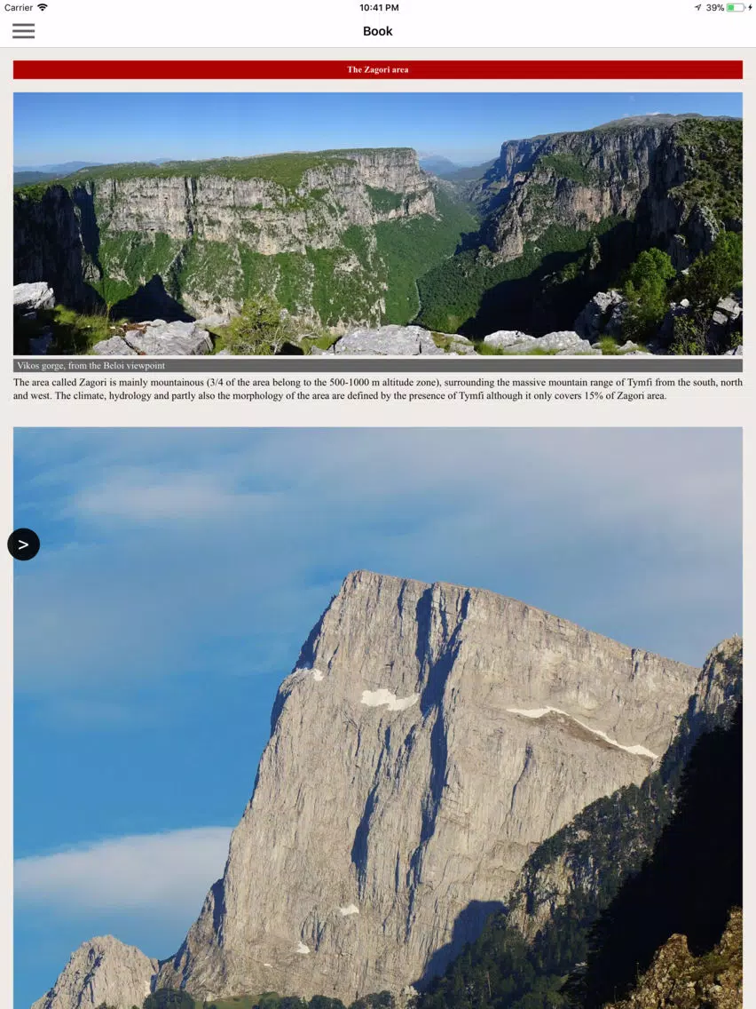 Capturas de pantalla de Zagori topoguide iPad 