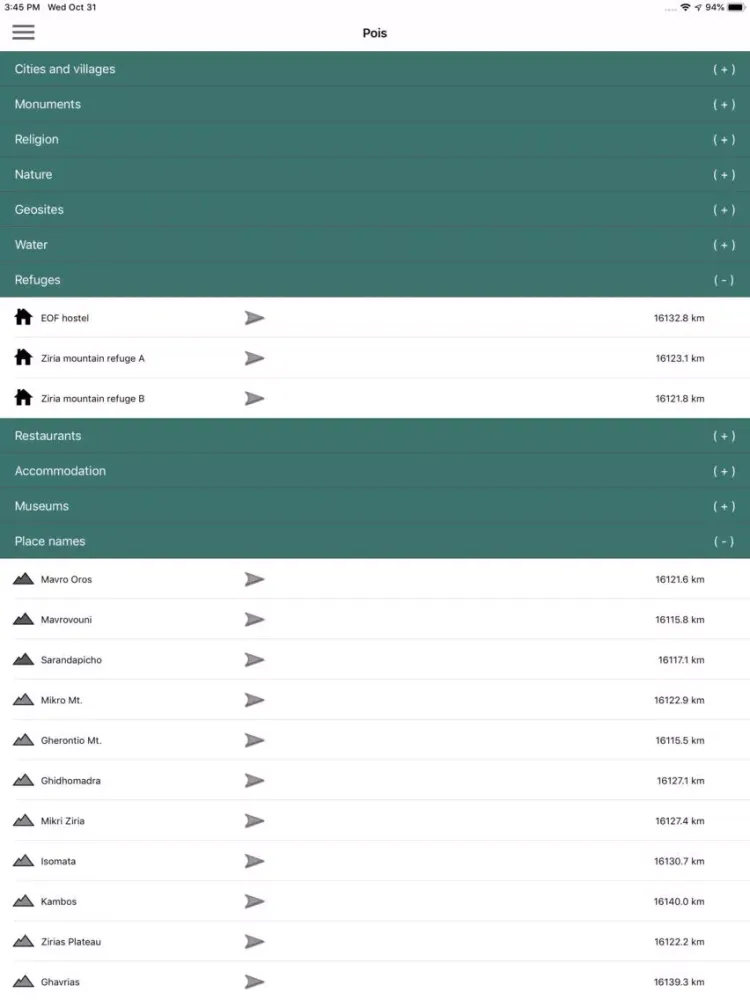Tangkapan skrin Ziria topoguide iPad 