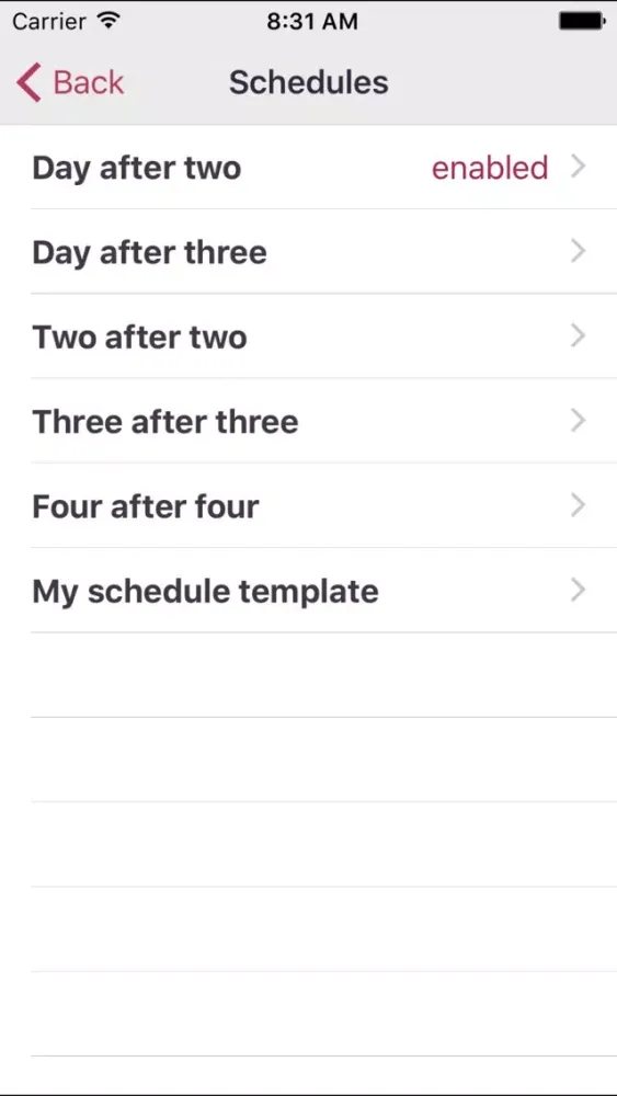 Ảnh chụp màn hình của Schedule work shifts