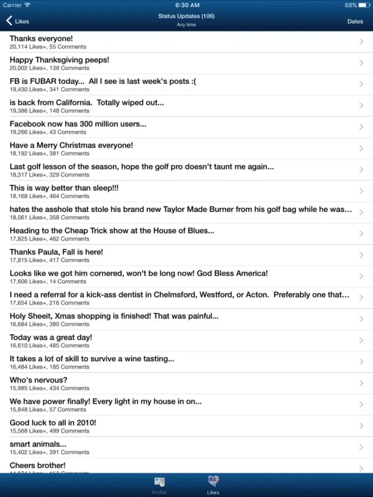 Whole Lotta Likes iPad  স্ক্রিনশট
