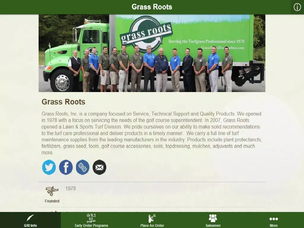 Captures d'écran de Grass Roots Turf Products iPad 