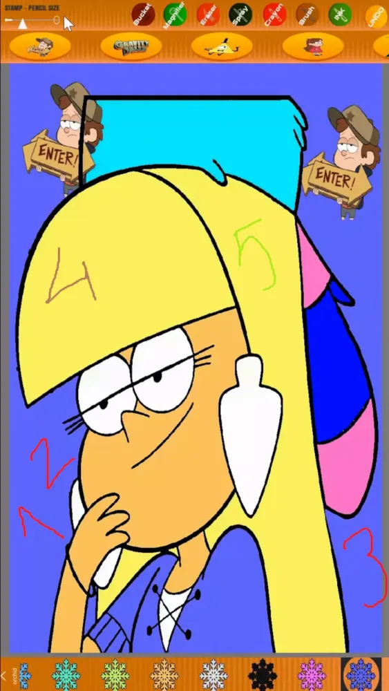 Capturas de tela do Gravity Falls Coloring
