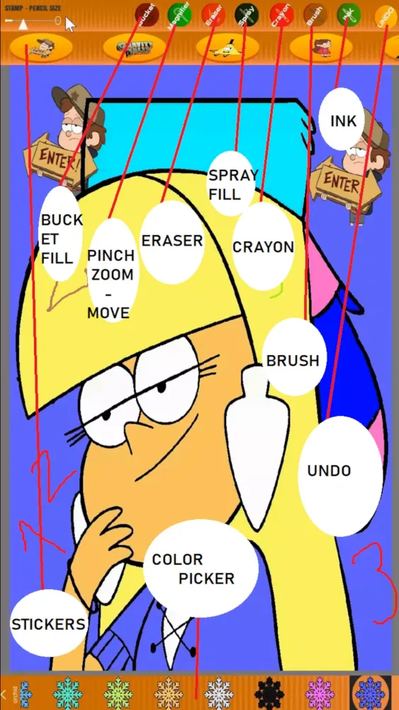 Capturas de tela do Gravity Falls Coloring