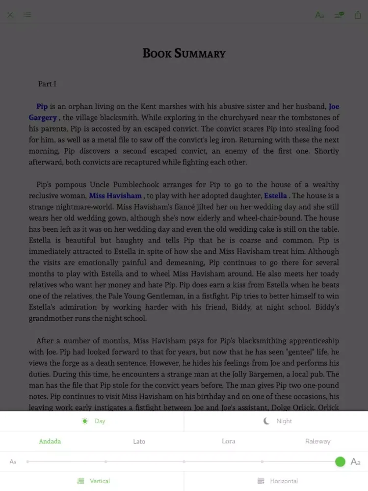 Tangkapan layar Great Expectations - sync transcript, notes iPad 