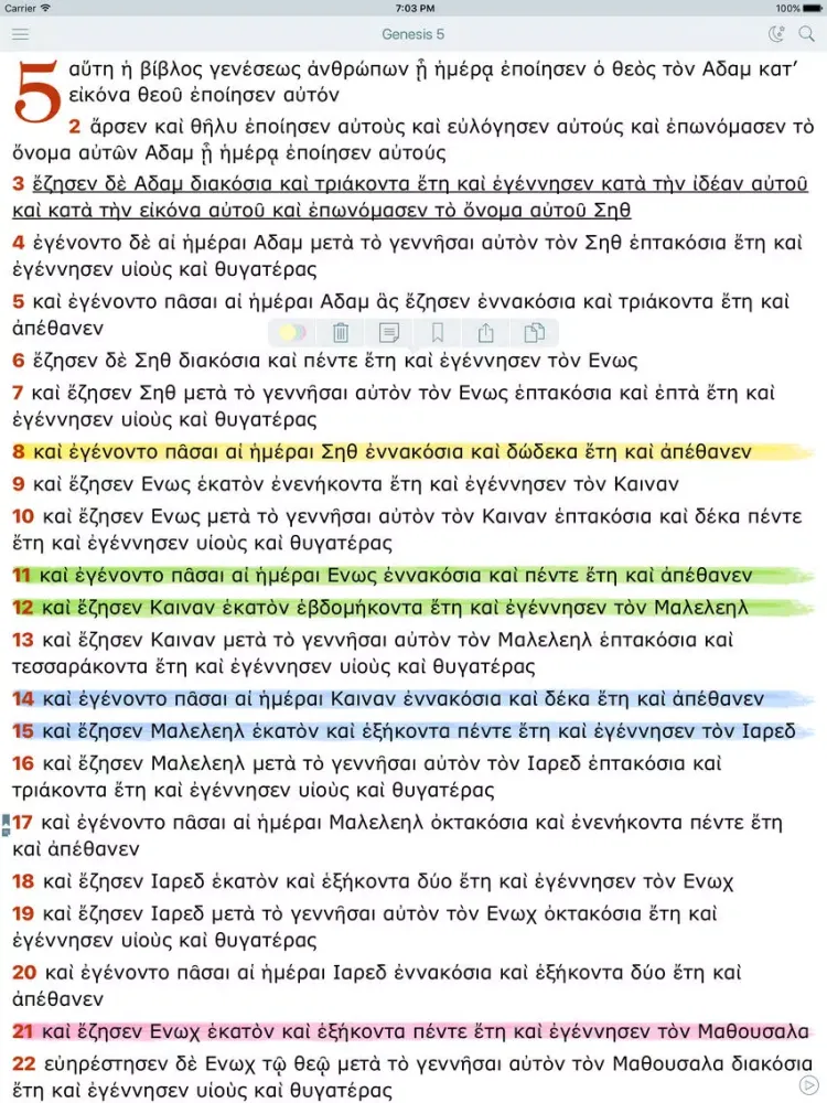 Скриншоты Septuaginta + New Testament (Greek Bible Translation) iPad 
