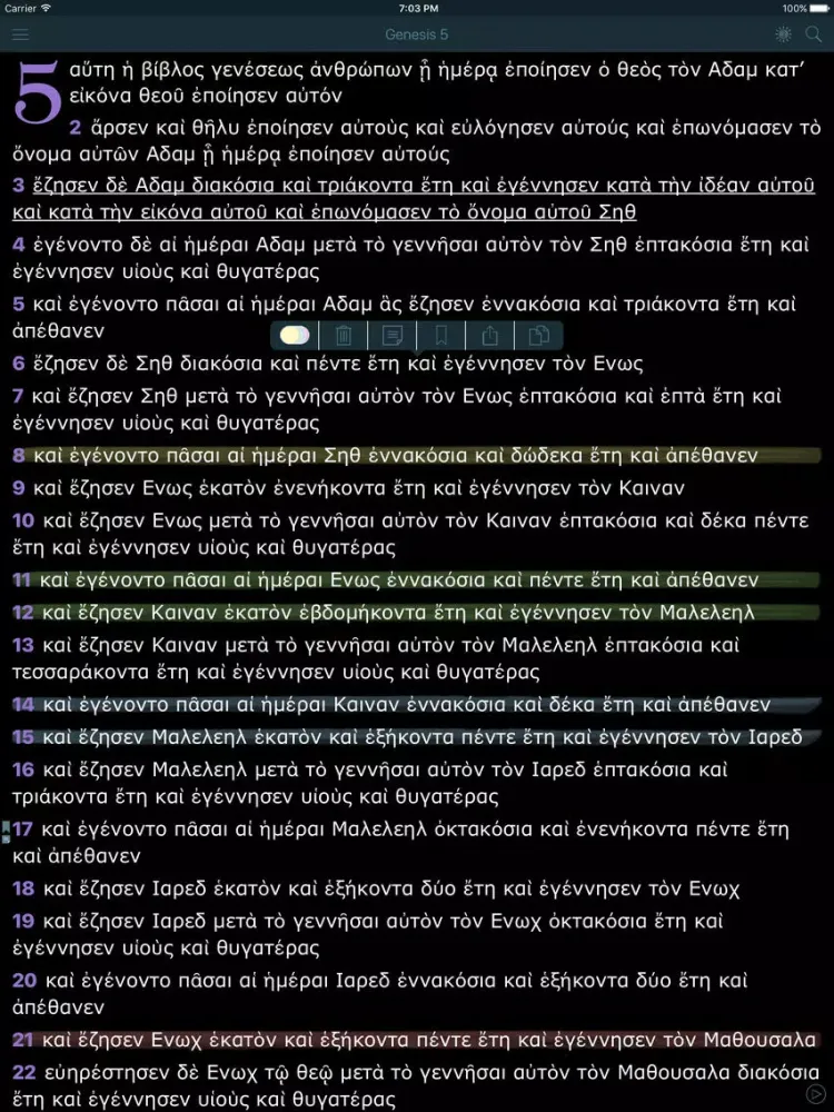 Скриншоты Septuaginta + New Testament (Greek Bible Translation) iPad 