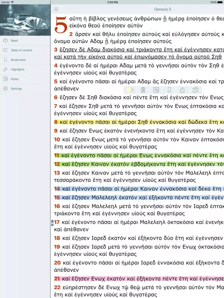 Скриншоты Septuaginta + New Testament (Greek Bible Translation) iPad 