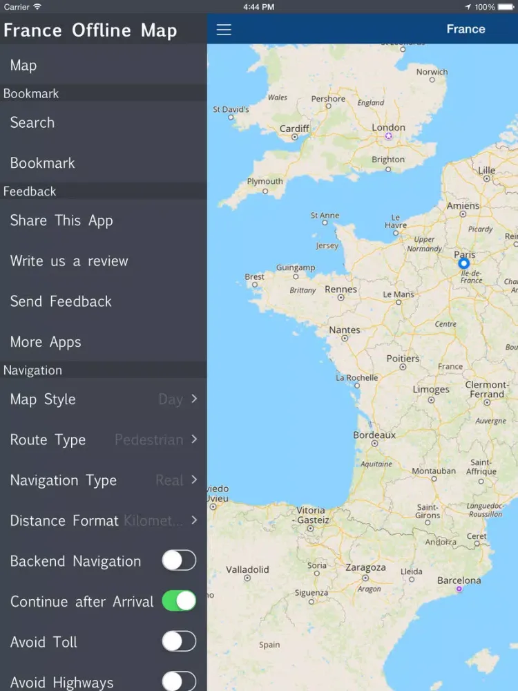 France Offline Travel Map iPad  স্ক্রিনশট