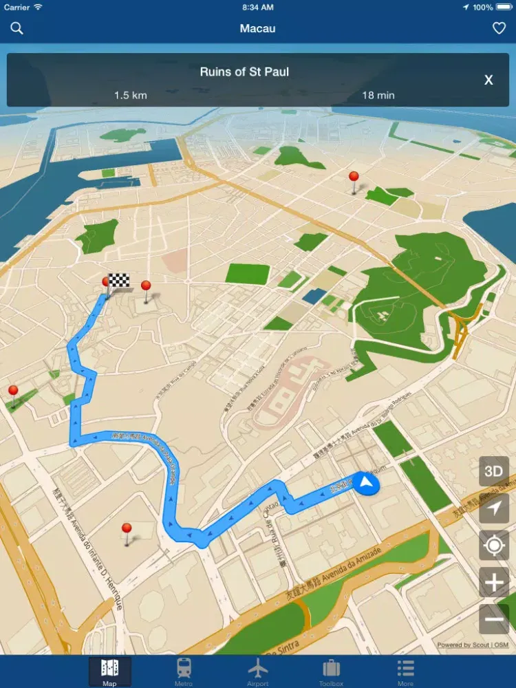 Macau Offline Map - City Metro Airport iPad 應用截圖