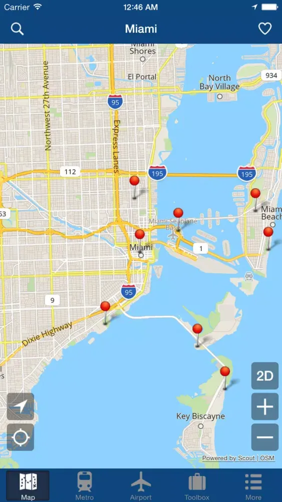 Tangkapan skrin Miami Offline Map - City Metro Airport