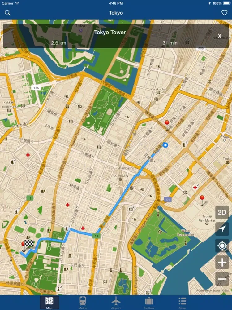 ภาพหน้าจอของ Tokyo Offline Map, Metro iPad 