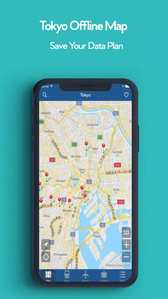 ภาพหน้าจอของ Tokyo Offline Map, Metro