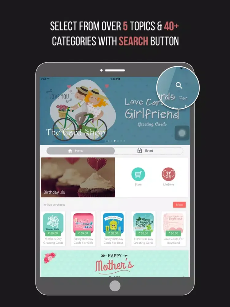 Birthday Cards : The Card Shop for all occasion iPad 应用截图