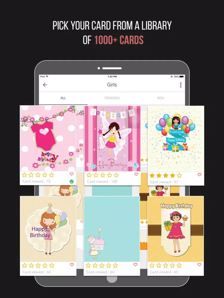 Birthday Cards : The Card Shop for all occasion iPad 应用截图