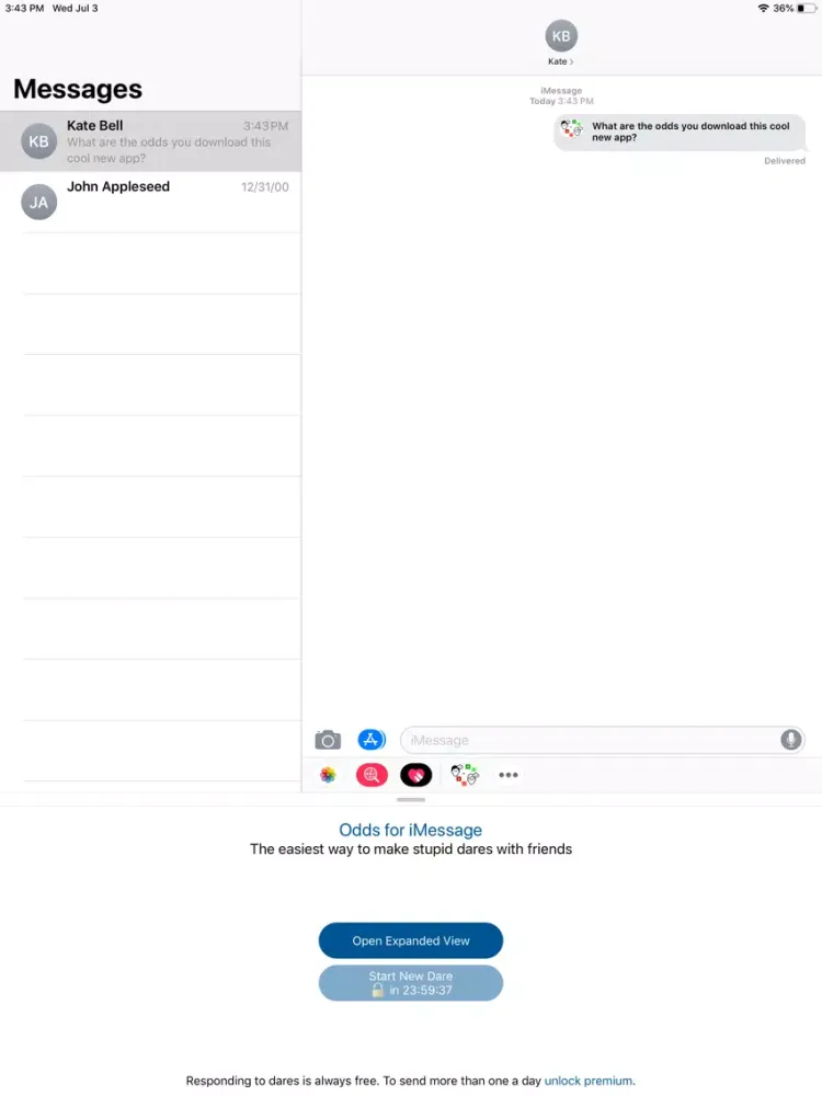 Odds for iMessage iPad  سکرین شاٹس