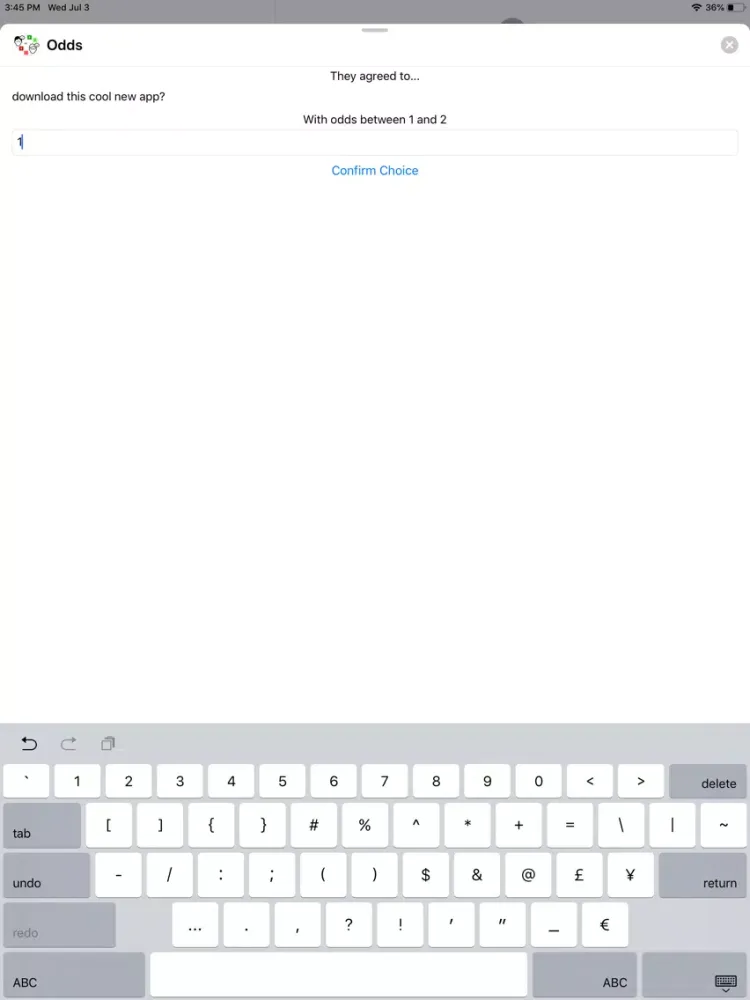 Odds for iMessage iPad  سکرین شاٹس